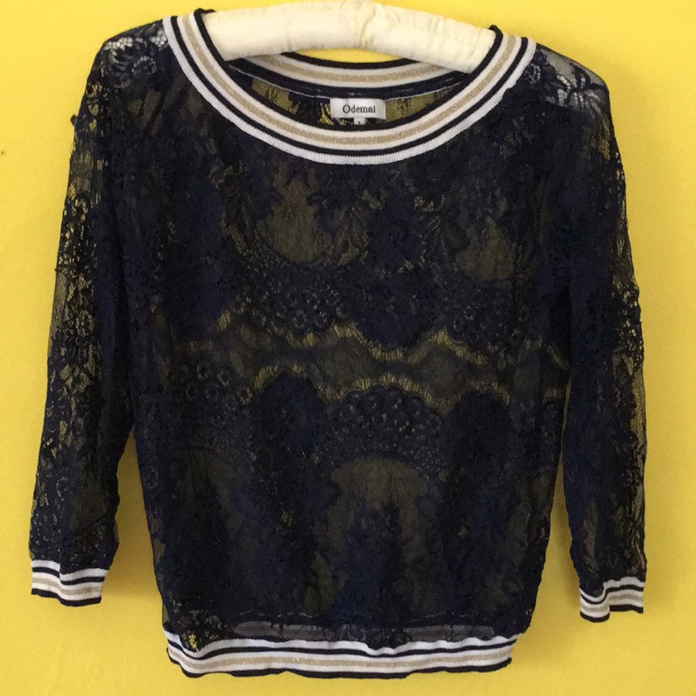 Lace top with sporty details